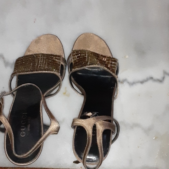 Gucci metallic PEWTER pumps size 8 made in Italy - Picture 1 of 8